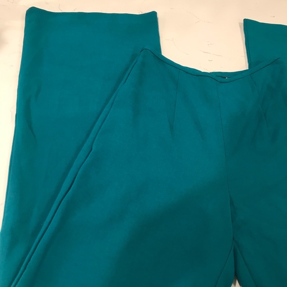 Black Halo Wide Leg Pants Turquoise Blue Sz 2 - Picture 2 of 8